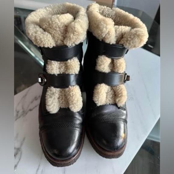 Coach Black Preston Shearling Boot Size 7 - Picture 5 of 8